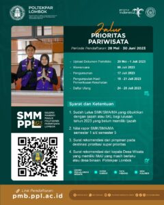 Poltekpar Lombok Mulai Buka Pendaftaran Mahasiswa Baru Jalur Mandiri