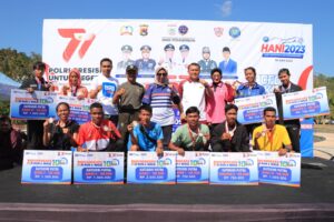 Sambut HUT Bhayangkara ke-77, Polres Sumbawa Barat Gelar Fun Run dan Jalan Santai