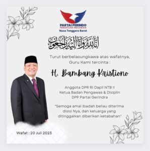 DPC Partai Perindo KLU Turut Berbelasungkawa Atas Meninggalnya H Bambang Kristiono