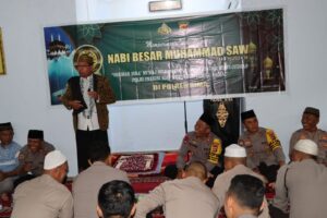 Momen Peringatan Isra Mi’raj, Kapolres Eko Sutomo Ingatkan Personelnya Tidak Tinggalkan Salat. 