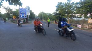 Aksi Strong Point Pagi ala Satlantas Polres Bima Berikut Imbauan dan Antisipasi Kemacetan
