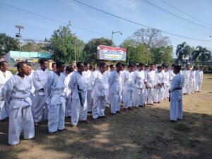 Puluhan Personel Polres Bima Ikut Ujian Bela Diri Polri