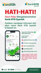 Ada Akun Palsu Mengatasnamakan Bank NTB Syariah, Ini Tips Hindari Penipuan