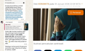 Ponpes Nurul Ikhlas Marong Bakal Laporkan Media Online KoranNTB.com