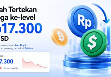 Rupiah Kembali Tertekan Ke-level Terendah Rp17.300 per Dolar AS, Trading Volume $USDT dan $BTC di Bittime Melonjak dalam 24 Jam