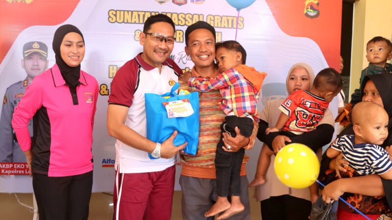 Polres Loteng Bersama Sasambo inside Tebar Kepedulian Lewat Donor Darah dan Sunatan Gratis