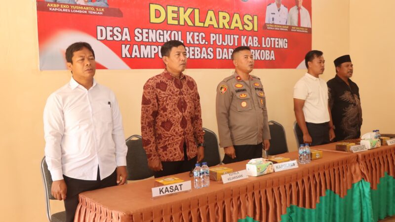 Polres Lombok Tengah Deklarasikan Desa Sengkol sebagai Kampung Bebas Narkoba