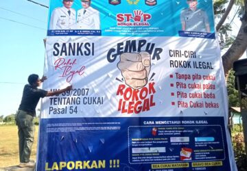 Gencarkan Gempur Rokok Ilegal, Satpol PP Loteng Pasang Baliho di 5 Titik Strategis