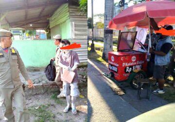 Satpol PP Loteng Amankan Manusia Silver dan Tertibkan Pedagang Kopling