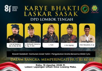 Meriahkan HUT RI ke-81, Laskar Sasak Lombok Tengah Gelar Roah Sedekah hingga Pengobatan Gratis