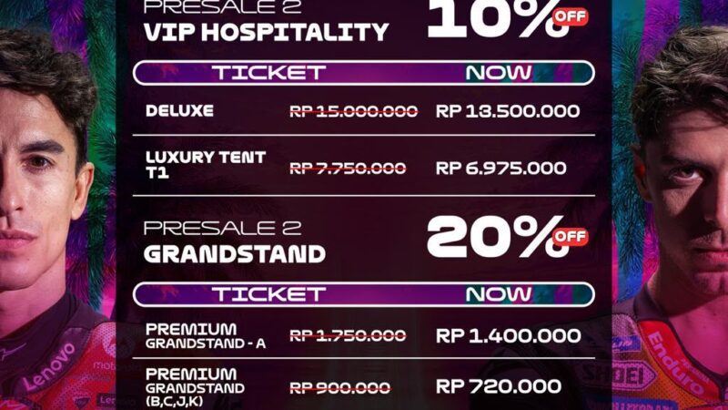Tiket Presale 2 MotoGP Mandalika 2026 Resmi Dibuka, Ada Diskon hingga 20 Persen
