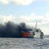 KMP Putri Yasmin Terbakar di Selat Lombok