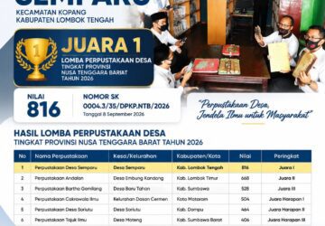 Persembahan Terakhir Kades Semparu, Lalu Ratmaji Hijrat: Antar Desa Raih Juara 1 Lomba Perpustakaan Desa Tingkat Provinsi NTB 2026