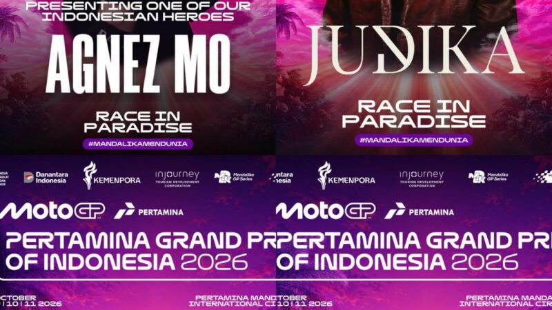 Musisi Top Tanah Air Siap Guncang MotoGP Mandalika 2026, Ada Agnez Mo, Judika, Tipe-X hingga Ungu