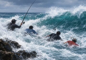 Empat Pemancing Digulung Ombak di Pantai Lancing, Satu Orang Hilang