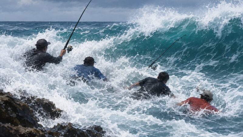 Empat Pemancing Digulung Ombak di Pantai Lancing, Satu Orang Hilang